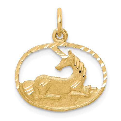 Image of 10K Yellow Gold Unicorn In Ring Charm