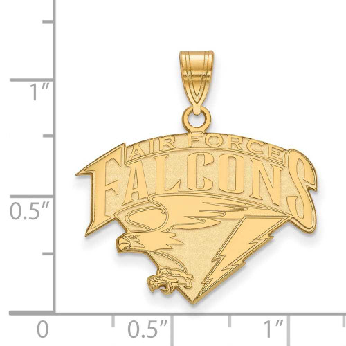 Image of 10K Yellow Gold United States Air Force Academy Large Pendant LogoArt (1Y017USA)