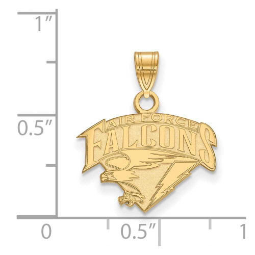 Image of 10K Yellow Gold United States Air Force Academy Small Pendant LogoArt (1Y016USA)