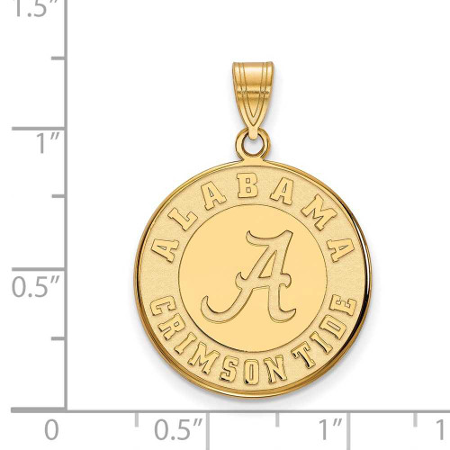 Image of 10K Yellow Gold University of Alabama Large Disc Pendant by LogoArt