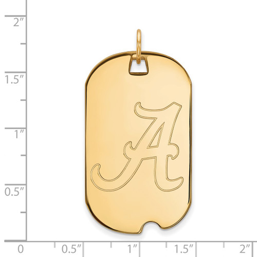 10K Yellow Gold University of Alabama Large Dog Tag by LogoArt