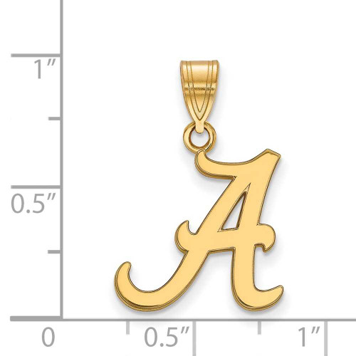 Image of 10K Yellow Gold University of Alabama Medium Pendant by LogoArt (1Y003UAL)