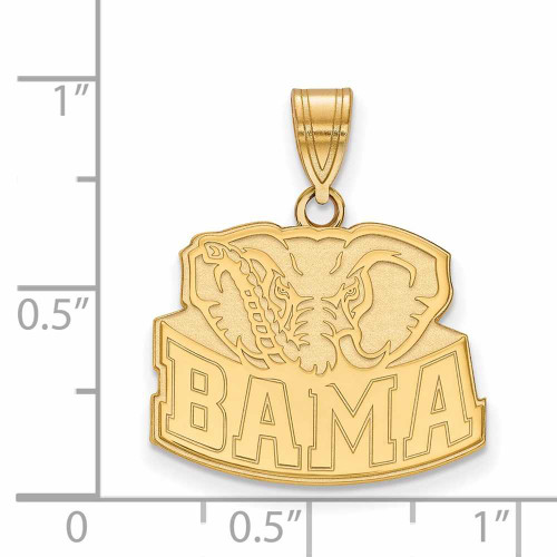 Image of 10K Yellow Gold University of Alabama Medium Pendant by LogoArt (1Y075UAL)