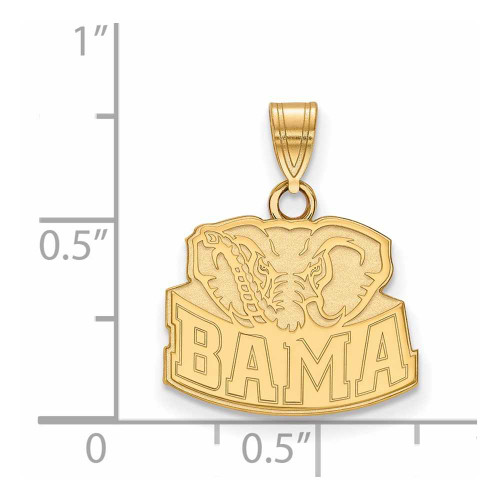 Image of 10K Yellow Gold University of Alabama Small Pendant by LogoArt (1Y074UAL)