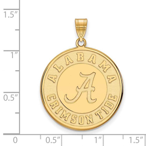 Image of 10K Yellow Gold University of Alabama XL Disc Pendant by LogoArt (1Y088UAL)