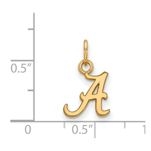 Image of 10K Yellow Gold University of Alabama X-Small Pendant by LogoArt (1Y001UAL)