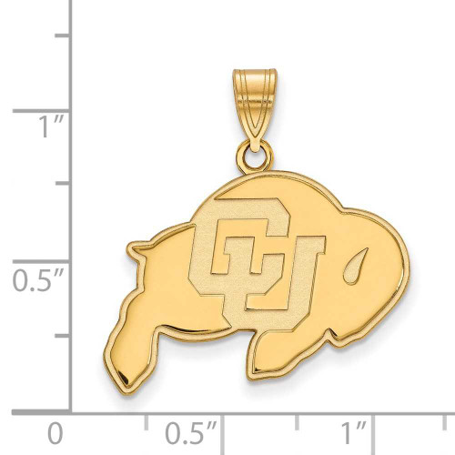 Image of 10K Yellow Gold University of Colorado Large Pendant by LogoArt (1Y004UCO)