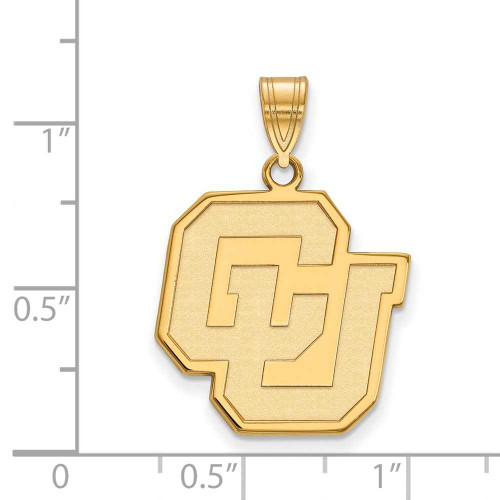 Image of 10K Yellow Gold University of Colorado Large Pendant by LogoArt (1Y027UCO)