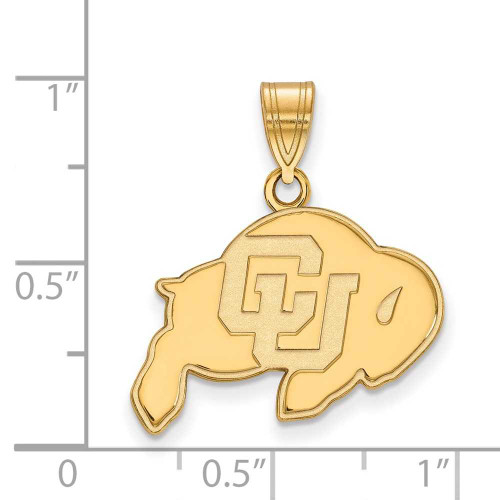 Image of 10K Yellow Gold University of Colorado Medium Pendant by LogoArt (1Y003UCO)