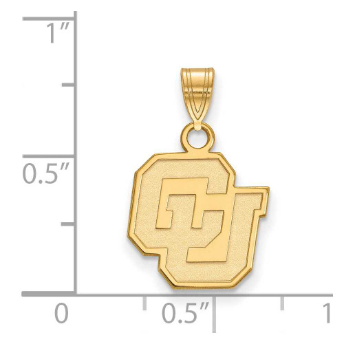 Image of 10K Yellow Gold University of Colorado Small Pendant by LogoArt (1Y025UCO)