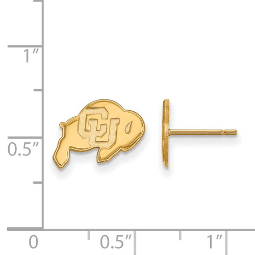 10K Yellow Gold University of Colorado X-Small Post Earrings by LogoArt