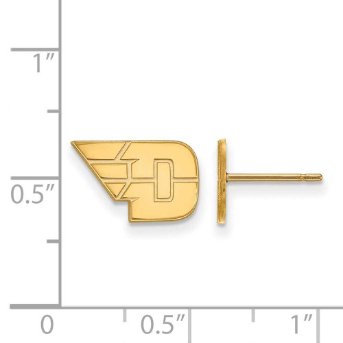 Image of 10K Yellow Gold University of Dayton X-Small Post Earrings by LogoArt