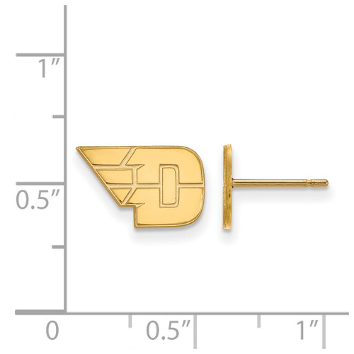 10K Yellow Gold University of Dayton X-Small Post Earrings by LogoArt
