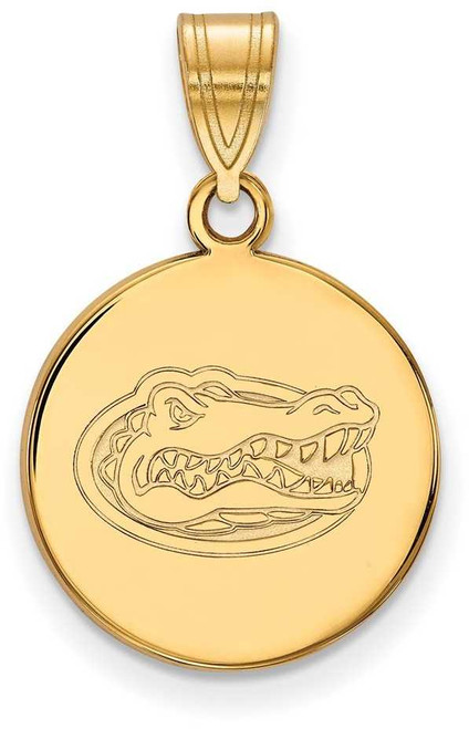 Image of 10K Yellow Gold University of Florida Medium Disc Pendant by LogoArt (1Y039UFL)