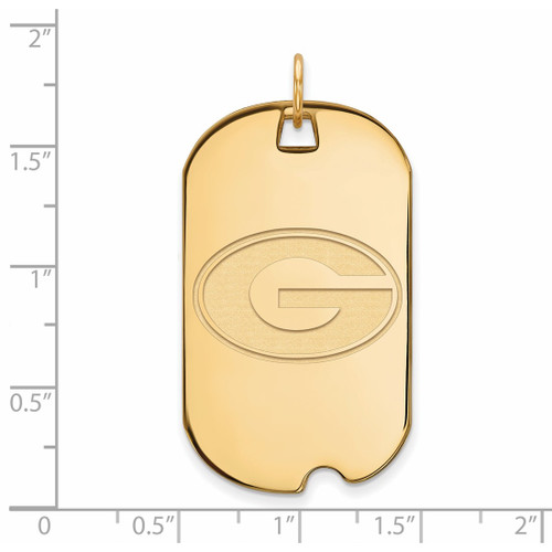 10K Yellow Gold University of Georgia Large Dog Tag by LogoArt