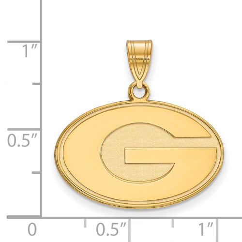 Image of 10K Yellow Gold University of Georgia Medium Pendant by LogoArt (1Y003UGA)