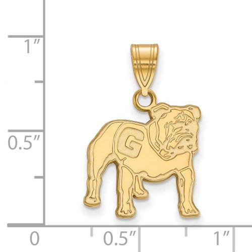 Image of 10K Yellow Gold University of Georgia Medium Pendant by LogoArt (1Y060UGA)