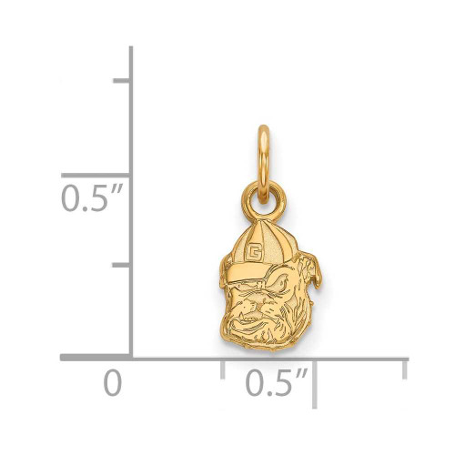 Image of 10K Yellow Gold University of Georgia X-Small Pendant by LogoArt (1Y043UGA)