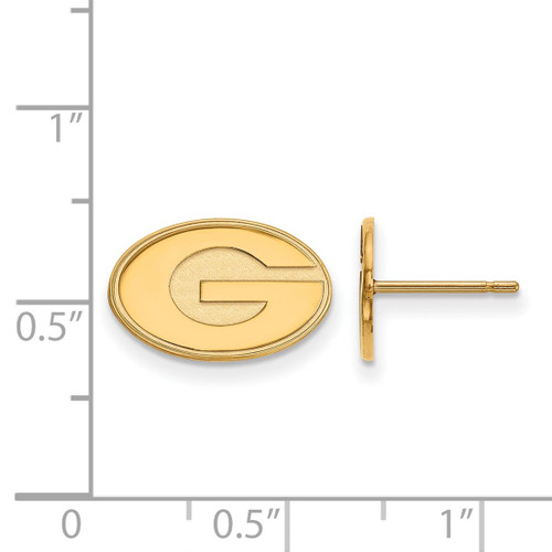 10K Yellow Gold University of Georgia X-Small Post Earrings by LogoArt 1Y008UGA