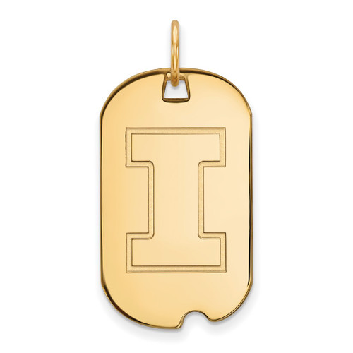 10K Yellow Gold University of Illinois Small Dog Tag by LogoArt