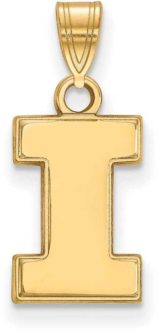 Image of 10K Yellow Gold University of Illinois Small Pendant by LogoArt (1Y002UIL)