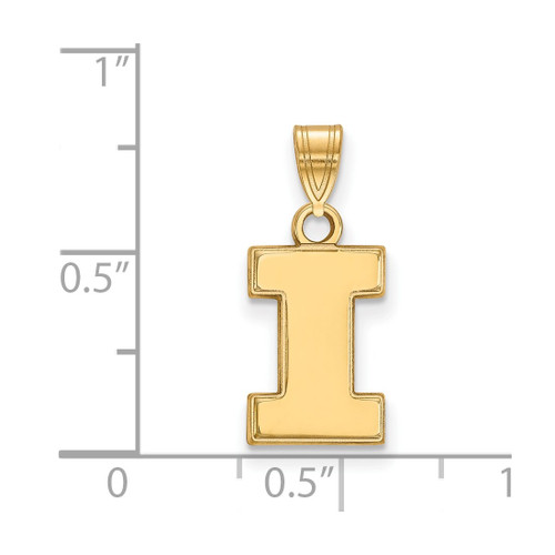 10K Yellow Gold University of Illinois Small Pendant by LogoArt (1Y002UIL)