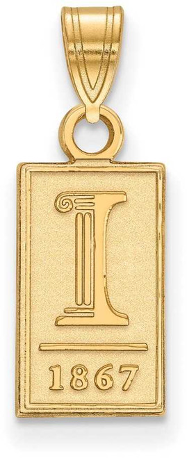 Image of 10K Yellow Gold University of Illinois Small Pendant by LogoArt (1Y062UIL)