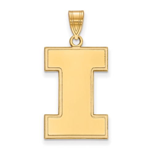 10K Yellow Gold University of Illinois XL Pendant by LogoArt