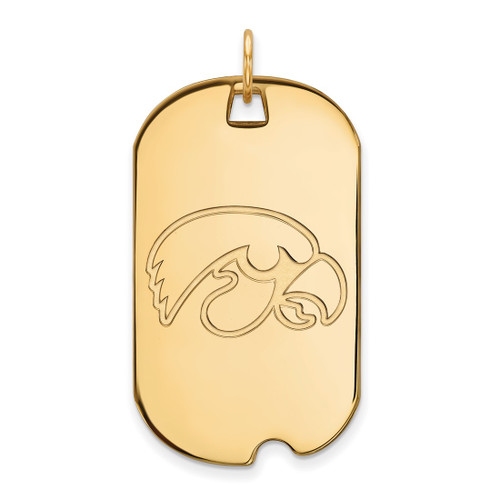 10K Yellow Gold University of Iowa Large Dog Tag by LogoArt