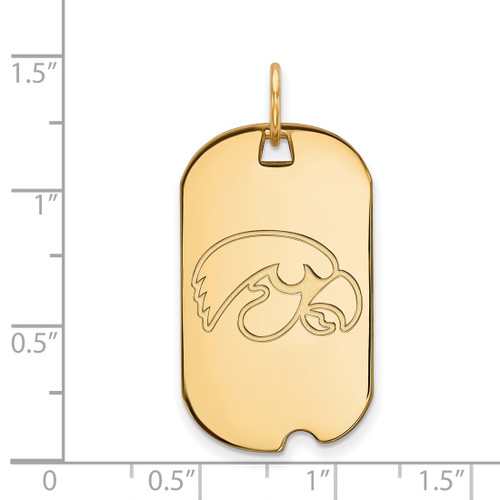 10K Yellow Gold University of Iowa Small Dog Tag by LogoArt