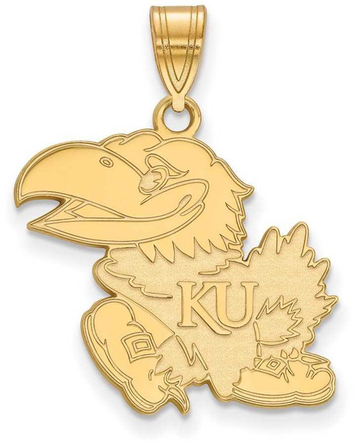 Image of 10K Yellow Gold University of Kansas Large Pendant by LogoArt (1Y004UKS)