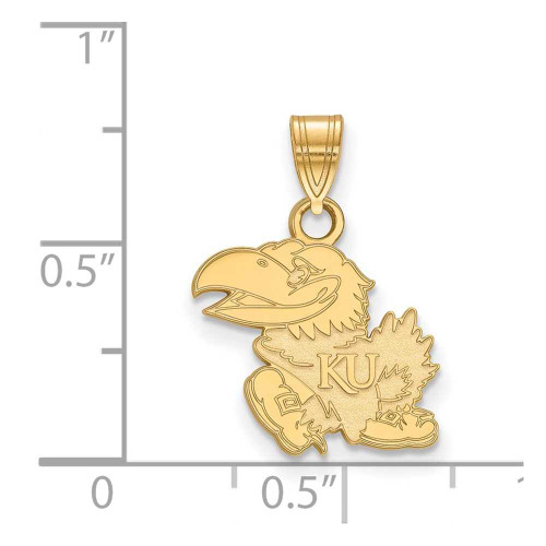 Image of 10K Yellow Gold University of Kansas Small Pendant by LogoArt (1Y002UKS)