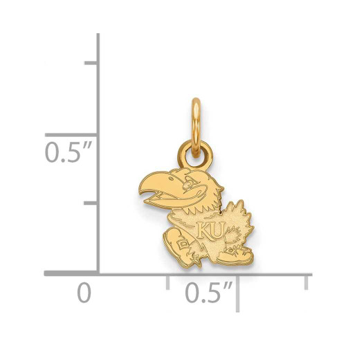 Image of 10K Yellow Gold University of Kansas X-Small Pendant by LogoArt (1Y001UKS)