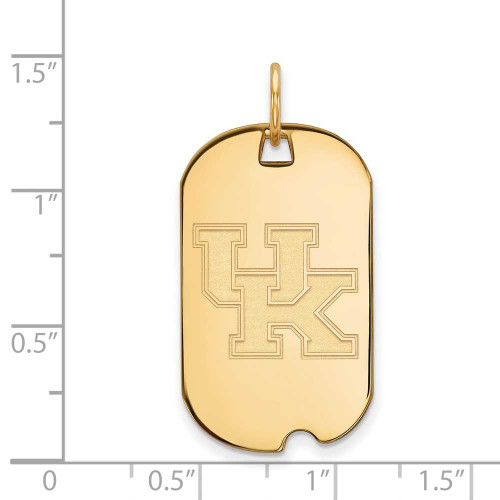 Image of 10K Yellow Gold University of Kentucky Small Dog Tag by LogoArt