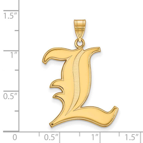 Image of 10K Yellow Gold University of Louisville XL Pendant by LogoArt (1Y005UL)