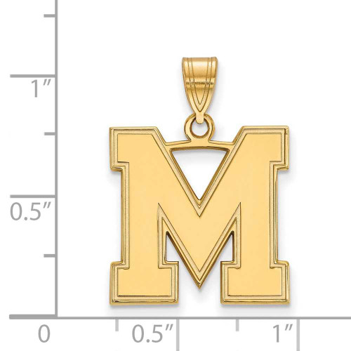Image of 10K Yellow Gold University of Memphis Large Pendant by LogoArt (1Y036UMP)