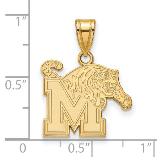 Image of 10K Yellow Gold University of Memphis Medium Pendant by LogoArt (1Y003UMP)