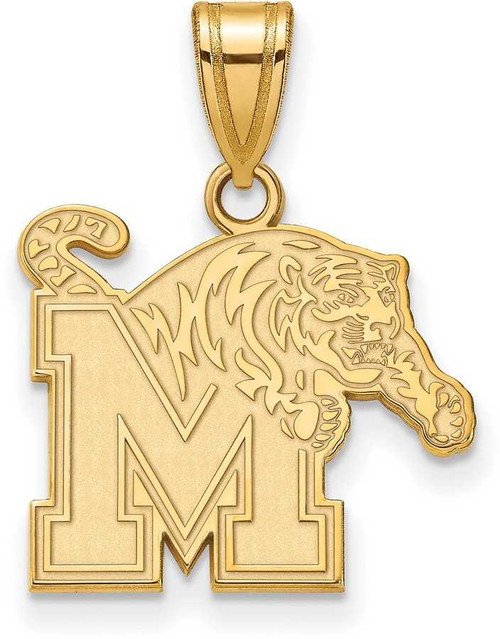 Image of 10K Yellow Gold University of Memphis Medium Pendant by LogoArt (1Y003UMP)