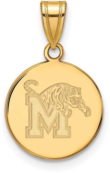 Image of 10K Yellow Gold University of Memphis Medium Pendant by LogoArt (1Y032UMP)