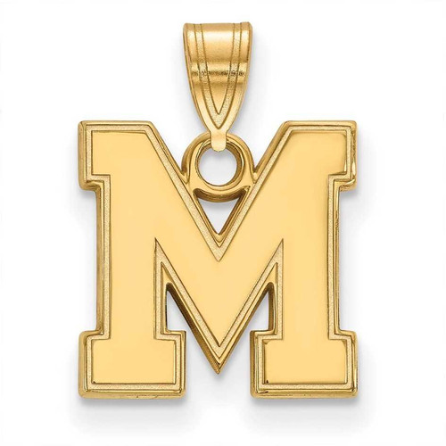 Image of 10K Yellow Gold University of Memphis Small Pendant by LogoArt (1Y035UMP)