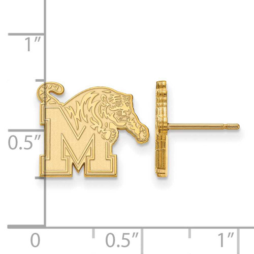 Image of 10K Yellow Gold University of Memphis Small Post Earrings by LogoArt