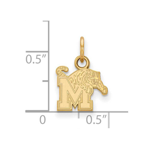 Image of 10K Yellow Gold University of Memphis X-Small Pendant by LogoArt