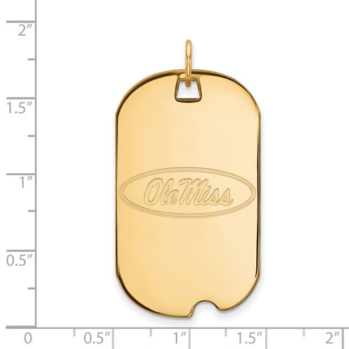10K Yellow Gold University of Mississippi Large Dog Tag by LogoArt