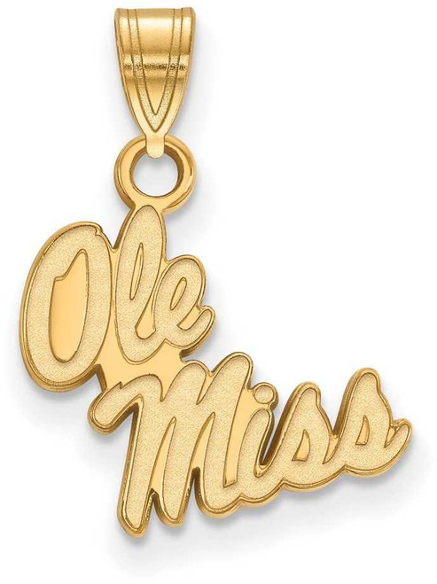 Image of 10K Yellow Gold University of Mississippi Small Pendant by LogoArt (1Y044UMS)