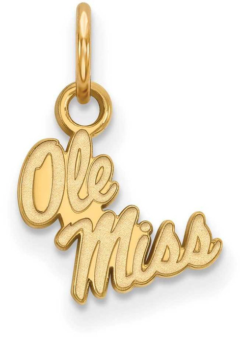 Image of 10K Yellow Gold University of Mississippi X-Small Pendant by LogoArt (1Y043UMS)