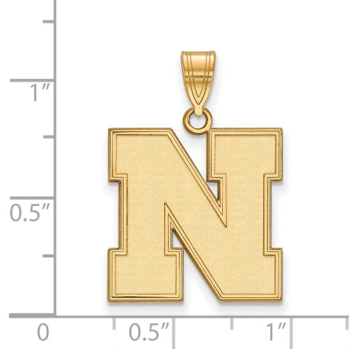 Image of 10K Yellow Gold University of Nebraska Large Pendant by LogoArt (1Y068UNE)