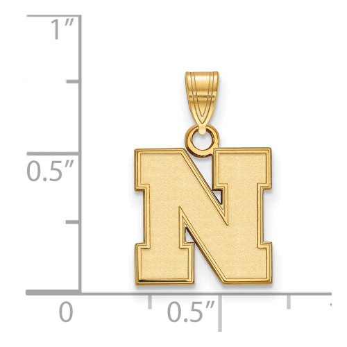 Image of 10K Yellow Gold University of Nebraska Small Pendant by LogoArt (1Y084UNE)