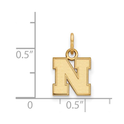 Image of 10K Yellow Gold University of Nebraska X-Small Pendant by LogoArt (1Y083UNE)