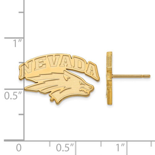 10K Yellow Gold University of Nevada Small Post Earrings by LogoArt