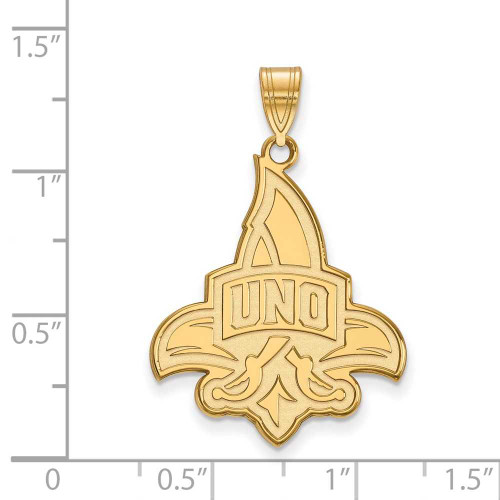 Image of 10K Yellow Gold University of New Orleans XL Pendant by LogoArt